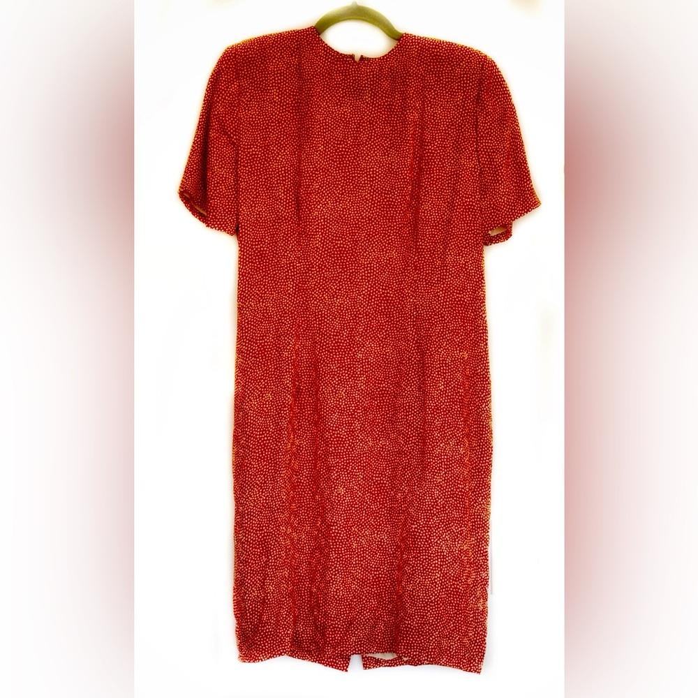 Vintage Red White Silk Polka Dot Dress, Madison Avenue. Size 12